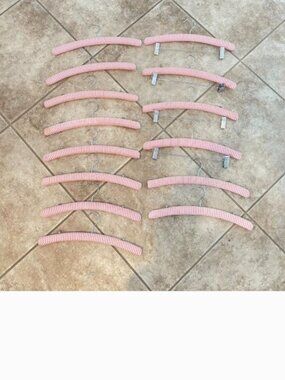 Vintage Victoria's Secret Hangers Set of 14 Pink White Stripe Padded